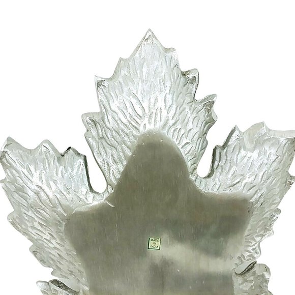 Grape Leaf Serving Dish Tray Cast Aluminum Collectible Metalware Made in India - Picture 7 of 9
